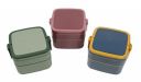 Crackles Modern Design Square Shape Double Layer Lunch Box with 1 Spoon...