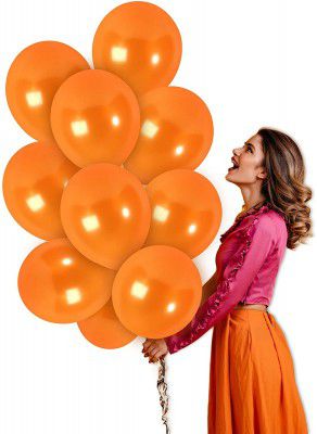 Crackles Orange Metallic Balloons For Happy Birthday Decorations,Baby Shower,Party Supplies - 50 PC