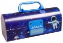 Crackles Plastic Kids Pen & Pencil Box Suitcase Style Password Lock Pencil Case,Multi-Layer Pencil Box (Astronaut)-Blue...
