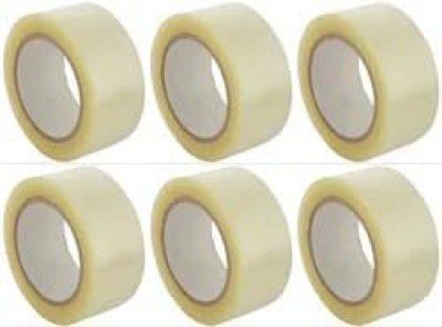 CRAE Packaging Transparent Cello Tape | 1INCH Diameter | 100 Meter | Pack of 6