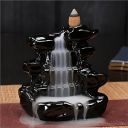 CRAFTAM Polyresin Smoke Backflow Fountain with 10 Free Backflow Cones Showpiece Figurine for Gift (10 x 7 x 10 cm, Black)...