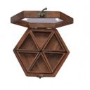 CRAFTGHAR Sheesham Wooden Table Top Masala Box Containers Jars & Wooden Masala Dabba for Kitchen Masala Dani Wooden Spice Storage Box Set for Kitchen, 6 Wooden Containers, Brown...