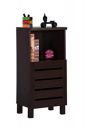 Craftos Engineered Wood Bedside Table and End Table with Cupboard (Dark Wenge, Matte Finish)...