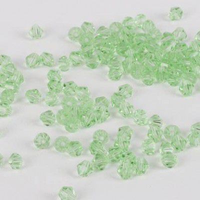 Crafts Haveli Light Green 100Pcs 4mm Crystal Austria Faceted Loose Spacer Bicone New Cut Glass Beads for Jewelry Making