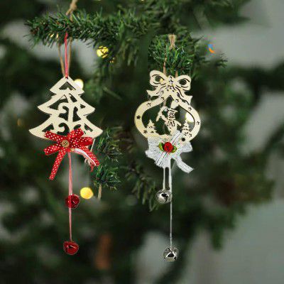 CraftVatika Christmas Decoration Items, Christmas MDF Wall Door Tree Hanging Items Set of 2, Snowman Tree Xmas Tree Decoration Items for Home Office, Christmas Hanging Ornaments