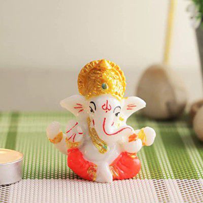 CraftVatika Lord Ganesha Idol for Car Dashboard,Home Decor, Ganesh Murti Showpiece Gift - Car Dashboard Accessories Idols - Diwali Decoration Items for Home Decor- Diwali Gift