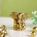 CraftVatika Metal Ganesh Idol for Car Dashboard Small, Handmade Small Ganpati Statue Murti for Home, Office, Tabledesk, Diwali Gift Items (Golden, 4 CM Height)...