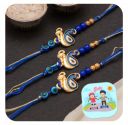CraftVatika Peacock Rakhi with Fridge Magnet for Brother Set of 3 Designer Rakhi for Bhaiya Boy Rakshabandhan...