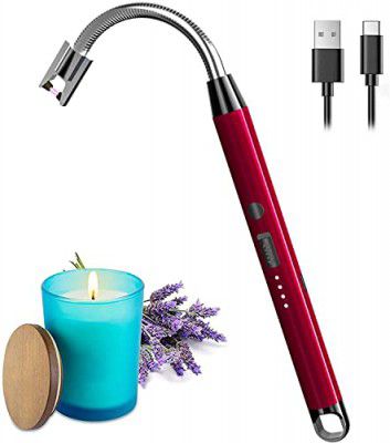 Crasts Electric Lighter for Candles Rechargeable | Lighter (Red)