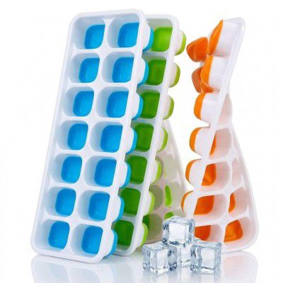 Crasts Ice Cube Trays Airabc Silicone with Removable Lid