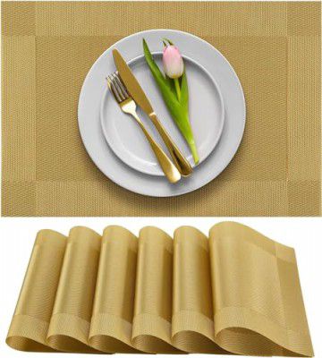 Crasts Placemats Dining Table Place Mats, PVC Material, Non-Slip, Heat Resistant, Washable, Anti-Skid Pack of- 6