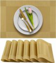 Crasts Placemats Dining Table Place Mats, PVC Material, Non-Slip, Heat Resistant, Washable, Anti-Skid Pack of- 6...