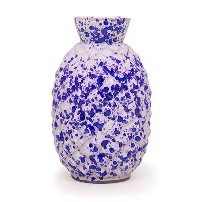 Cratly™ Flower Vase/Flower Holder Grey Decorative with Glass Designed Pattern 3.5x3.5x7.5 Inch (LXBXH)