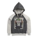 CRAZYPENGUIN ELITE Boys Chest Print Zipper Hoodie Sweatshirt|Charcoal Melange & Grey Melange...