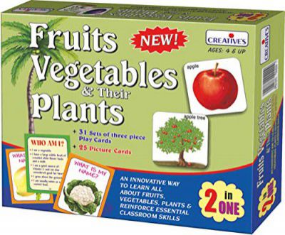 Creative's Fruits Vegetables and Their Plants | Educational Cards Game | Pre-School Learning Cards Game for Kids | Reinforce Knowledge Fruits & Vegetable | Ages 4 & Up