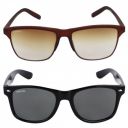 CREATURE Black Matt & Glossy Finish Unisex Sunglasses Combo with UV Protection (Lens-Purple & Black||Frame-Black||DOIT-002-SUN-001)...