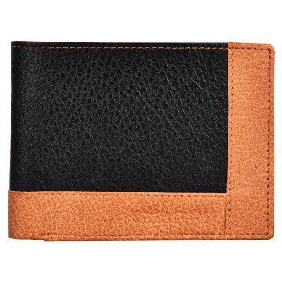 CREATURE Dual Tone Wallet for Men with Coin Pocket (Colour-Tan/Black || WL-011 || 3 Card Slots)