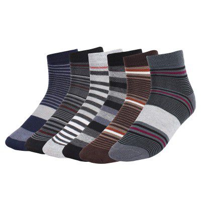 CREATURE Mens Ankle Length Formal/Casual Socks (Multicolour; Free Size, SCS-2701) -6 Pairs