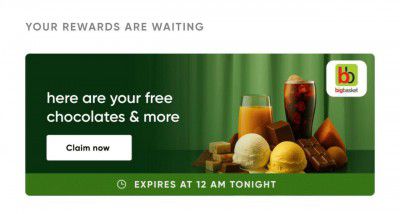 Cred New Offer: Free chocolates & more From Bigbasket