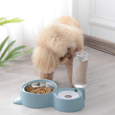CREDLY 2 in 1 Bowl Water and Food Cat Feeder (Set of 1)