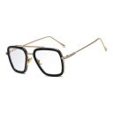 CREEK Blue Light Blocking Blue Cut Zero Power anti-glare Retro Square Eyeglasses,Tony Stark Frame for Eye Protection from UV by Computer/Tablet/Laptop/Mobile (With Torch and Testing Card)...