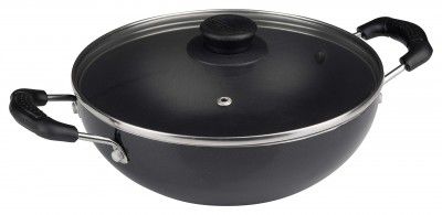 Cresta Aluminium Gas stove compatible Flat Base Kadai ( 23.5 cm)
