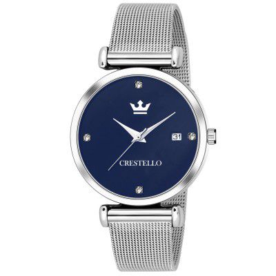 CRESTELLO L105-Blu-Ch Stainless Steel Chain Analog Wrist Watch