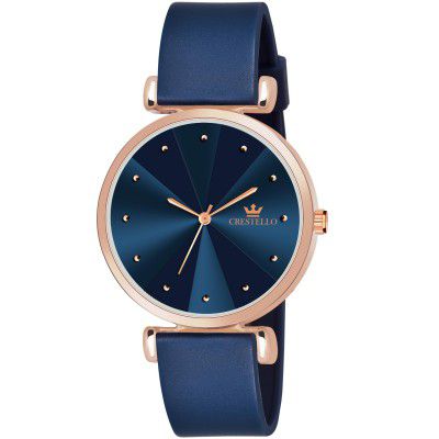 CRESTELLO Silicone Strap Analog Wrist Watch for Women (Black/Blue/Green/Brown) | CR-Ck137