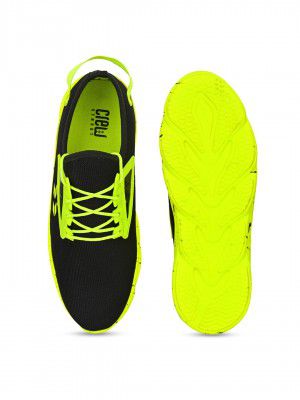 Crew STREET Men Black Mesh Walking Shoes