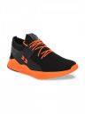 Crew STREET Men Black & Orange Mesh Training or Gym Non-Marking Shoes...