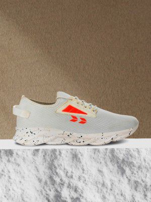 Crew STREET Men White Mesh Running Non-Marking Shoes
