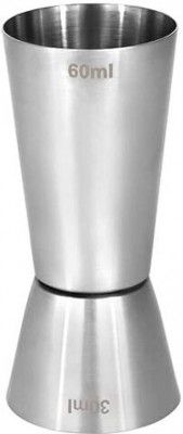 CREW4 CREW4 Stainless Steel Peg Cocktail Jigger,Glass,Double Side Drink Measuring Bar Bar Set (Steel)