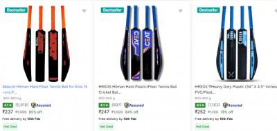 Flikart : Cricket Bat Starts at Rs 237