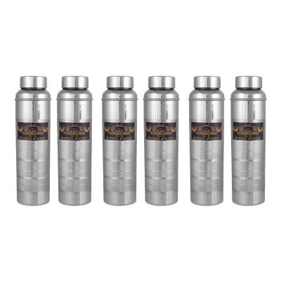 Crockery Wala And Company 1100 ml Stainless Steel Water Bottle Pack of 6