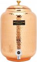 Crockery Wala And Company 4 Litre Hammered Copper Water Dispenser (Matka) Leak Proof Container Pot with 100% Pure Copper and Ayurvedic Health Benefits (4000 ml)...