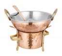Crockery Wala And Company Serving Set, Copper Steel Karhai 1000 ml, Sigri and 1 Serving Spoon...