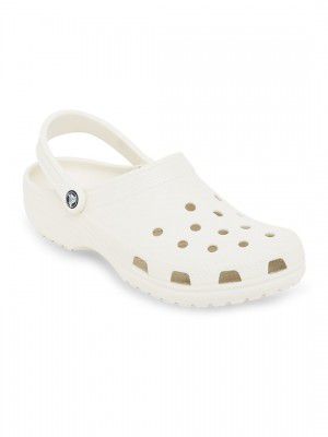 Crocs Unisex Cream-Coloured Classic Clogs