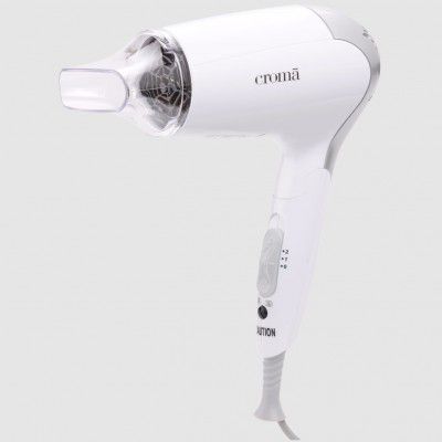 Croma 2 Setting Hair Dryer (Dual Voltage Knob, CRAH4056, White)