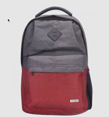 Croma Classic Polyester Laptop Backpack for 14 Inch Laptop (40 L, Adjustable Shoulder Strap, Grey)