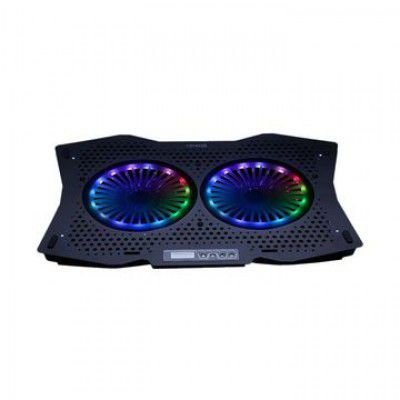 Croma Cooling Pad for Laptops upto 18 Inch (RGB LED, DCX-AA4, Black)