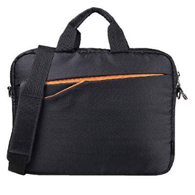 Croma Sleek Messenger PU Fabric Laptop Bag with Detachable Shoulder Strap (CRXL5210, Black)