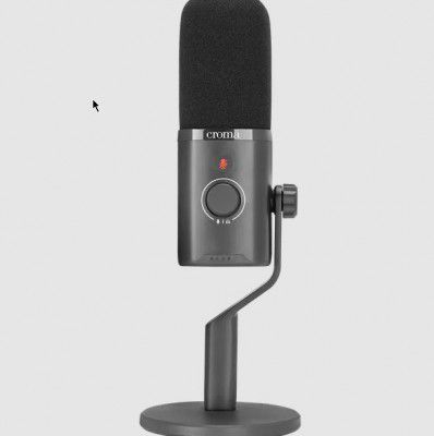 Croma USB, XLR & 3.5 Jack Wired Microphone with Touch Mute Button (Black)