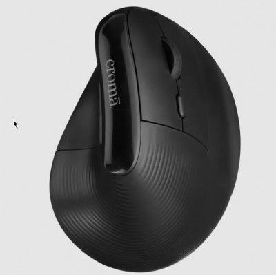 Croma Wireless Mouse with Ergonomics Design (4000 DPI Adjustable, 6 Buttons, Black)
