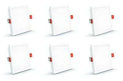 Crompton 5W 3-in-1 Color LED Recessed Square Panel Light_ Pack of 6