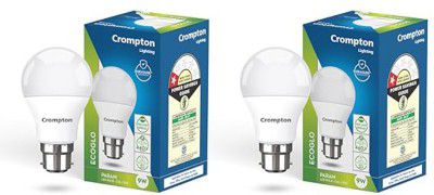 Crompton 9 W Basic Standard B22 LED Bulb (White, Pack of 2)