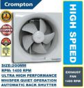 Crompton Brisk Air Neo Super Silent AUTOMATIC SHUTTERS COPPER High Speed7 5 Star 200 mm Silent Operation 6 Blade Exhaust Fan  (Pearl White7, Pack of 1)...