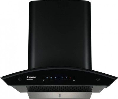 [EXTRA ₹859 off] Crompton CHD-SSC60FLE-MBL Auto Clean Curved Glass 60 cm| Low Noise Wall Mounted Midnight Black1210 CMH Chimney