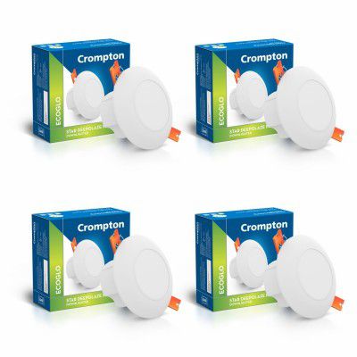 Crompton Domestic Recess LED Deep Cut Down Lighter Star Deep Glaze 3W (Blue, Pack of 4)