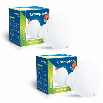 Crompton Domestic Recess LED Deep Cut Down Lighter Star Deep Glaze 6W (Red, Pack of 2)