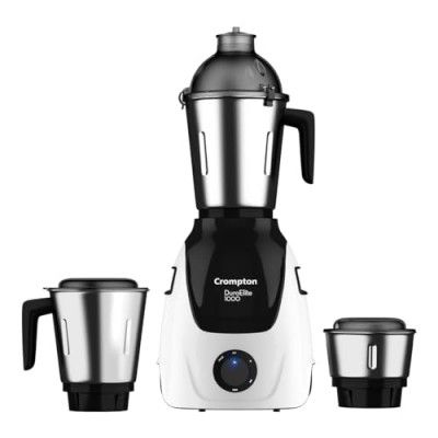Crompton Duroelite 1000 watts 3 jar | Mixer Grinder | 100% copper motor | Black and white